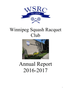 Annual Report 2016-2017 - Winnipeg Squash Racquet Club