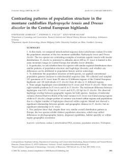 Contrasting patterns of population structure in the montane
