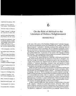 6 On the Role of Melitzah in the Literature of Hebrew Enlightenment