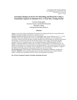 Assessing Changes In Scores For Reaching and Dexterity