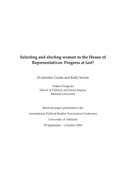 Selecting and electing women to the House of Representatives