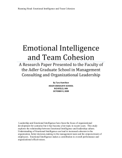 Emotional Intelligence and Team Cohesion