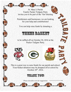 St. Mary`s Parish Family Packer Tailgate Party invites you to be part