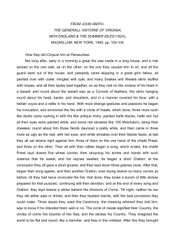 FROM JOHN SMITH, THE GENERALL HISTORIE OF VIRGINIA