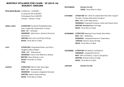 MONTHLY SYLLABUS FOR CLASS – IX (2015