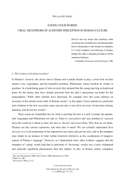 eating your words: `oral` metaphors of auditory perception in roman