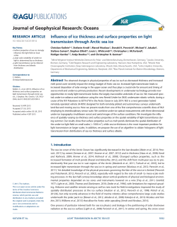 Influence of ice thickness and surface properties on light