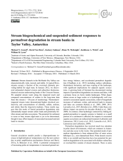 Stream biogeochemical and suspended sediment