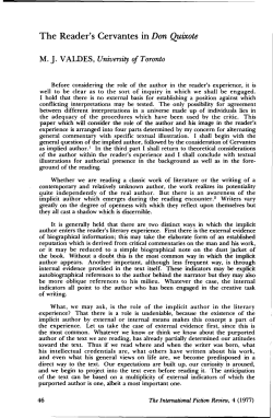 The Reader`s Cervantes in Don Quixote