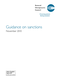 Guidance on sanctions - General Chiropractic Council