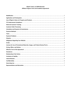 Pilgrim`s Rock, LLC MOM Rewards Affiliate Program Terms and
