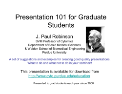 Presentation 101 for Graduate Presentation 101 for Graduate Students