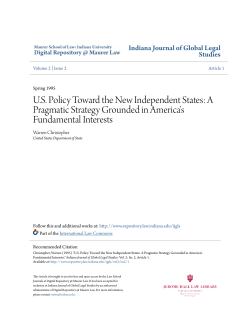 US Policy Toward the New Independent States