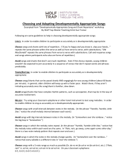 Choosing Appropriate Songs for Different Stages of Early