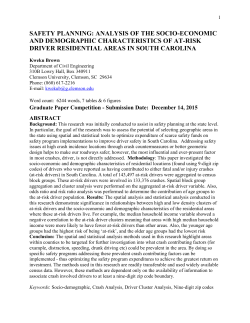safety planning: analysis of the socio-economic and - GIS-T