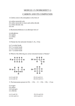 MODULE-15 (WORKSHEET-1) CARBON AND ITS COMPOUNDS