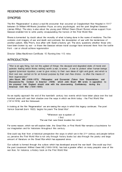REGENERATION TEACHERS` NOTES SYNOPSIS