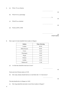 1. (a) Write 11% as a fraction. &hellip;&hellip;&hellip;&hellip;&hellip;&hellip;&hellip;&hellip;.. (b) Write 0.25 as a