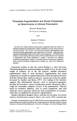 Persuasive Argumentation and Social Comparison