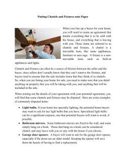 Putting Chattels and Fixtures onto Paper When you line up a buyer