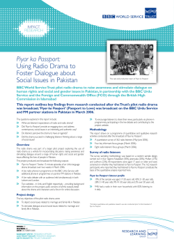 Piyar ka Passport: using radio drama to foster dialogue about