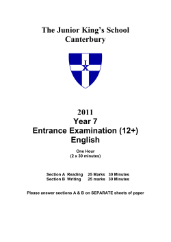 English 2011 - Junior King`s, Canterbury