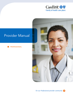 Professional Provider Manual - Providers