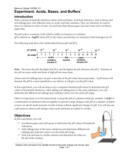 Experiment: Acids, Bases, and Buffers