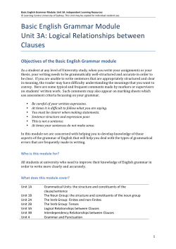 Logical Relationships between Clauses