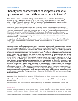Phenotypical characteristics of idiopathic infantile