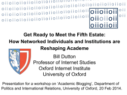 Get Ready to Meet the Fifth Estate: How Networked Individuals and