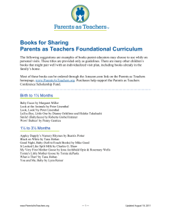 Books for Sharing Parents as Teachers Foundational