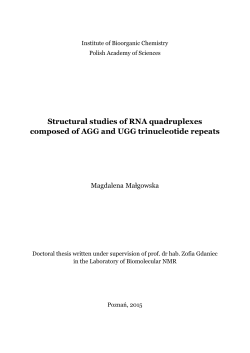 Structural studies of RNA quadruplexes composed of AGG and UGG
