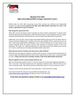 Big News from SNA! High school diploma/GED no longer required