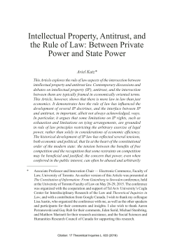 Intellectual Property, Antitrust, and the Rule of Law: Between Private