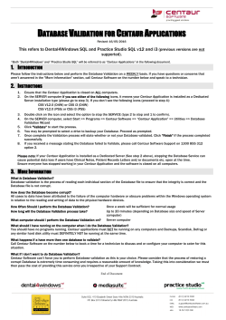Database Validation for Centaur Applications