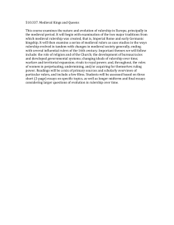 510:337. Medieval Kings and Queens This course examines the