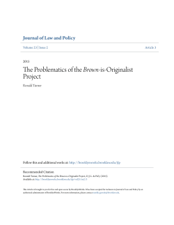 The Problematics of the Brown-is-Originalist Project