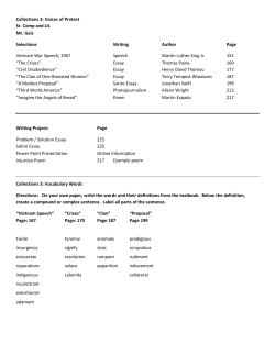Collections 3: Voices of Protest Sr. Comp and Lit Mr. Geis Selections