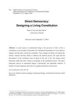 Direct Democracy: Designing a Living Constitution
