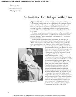 An Invitation for Dialogue With China