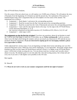 AP World History Summer Assignments Dear AP World