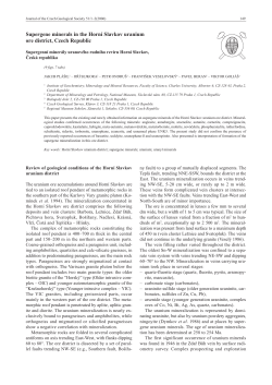Supergene minerals in the Horn&iacute; Slavkov uranium ore district, Czech