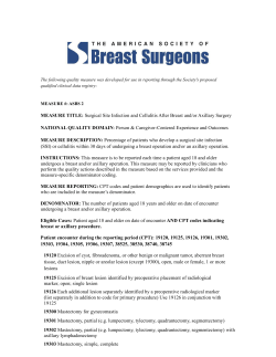 Surgical Site Infection and Cellulitis After Breast and/or Axillary
