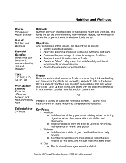 Nutrition and Wellness