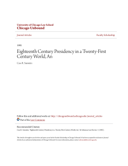 Eighteenth Century Presidency in a Twenty