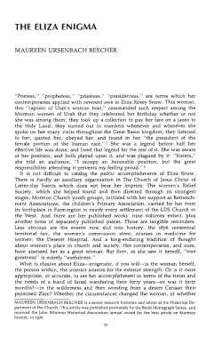 the eliza enigma - Dialogue: A Journal of Mormon Thought