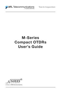 M-Series Compact OTDRs User`s Guide