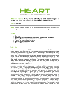 Helpdesk Report: Comparative advantages and disadvantages of
