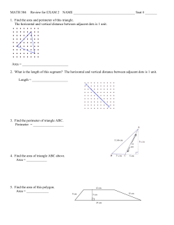 MATH 304 Review for EXAM 2 NAME Seat # ______ 1. Find the